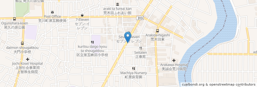 Mapa de ubicacion de まちや歯科医院 en Japan, 東京都, 足立区.