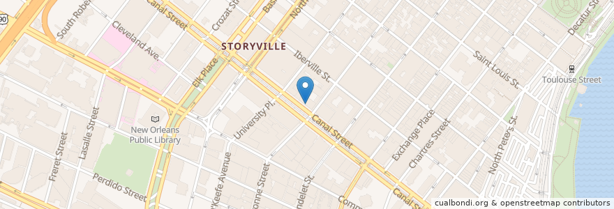 Mapa de ubicacion de Davenport Lounge en Amerika Syarikat, Louisiana, Orleans Parish, New Orleans.