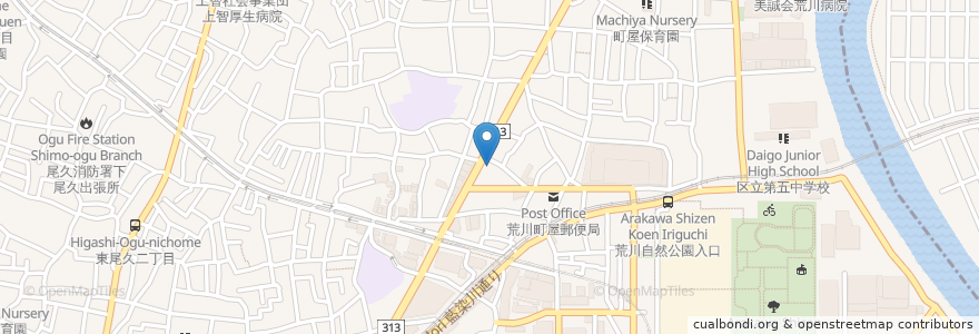Mapa de ubicacion de 城北信用金庫 en Japón, Tokio.