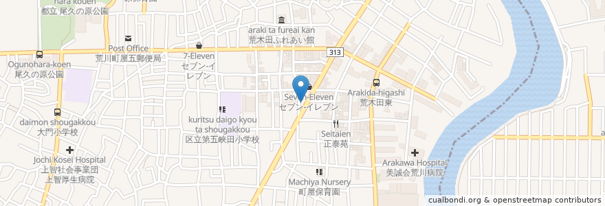 Mapa de ubicacion de ビビンパの家 en 日本, 東京都, 足立区.
