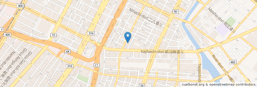 Mapa de ubicacion de Ken's Bar 京橋店 (Chuo) en ژاپن, 東京都, 中央区.
