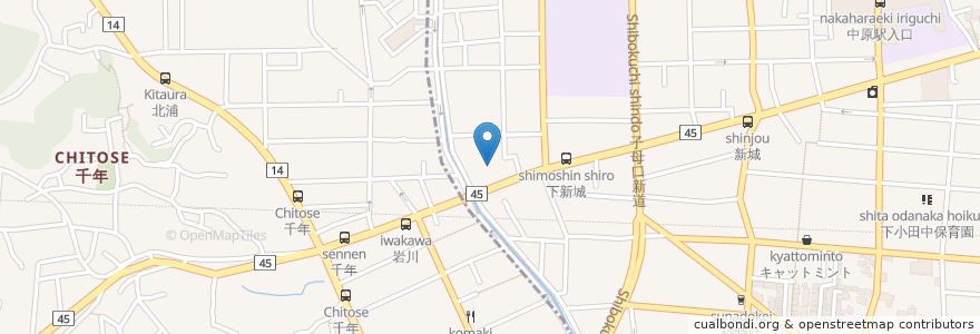 Mapa de ubicacion de 銚子丸 en Japan, Präfektur Kanagawa, 川崎市, 中原区.