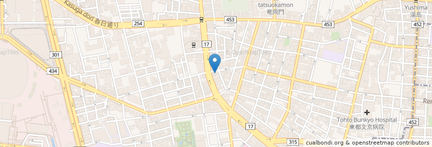 Mapa de ubicacion de へいじ en Japan, 東京都, 文京区.