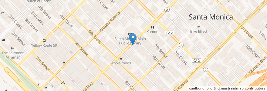 Mapa de ubicacion de Tar and Roses Restaurant en Amerika Syarikat, California, Los Angeles County.