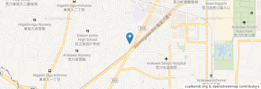 Mapa de ubicacion de 城北信用金庫 en ژاپن, 東京都.