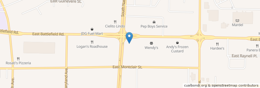 Mapa de ubicacion de St. George's BBQ & Catering en United States, Missouri, Greene County, Springfield.