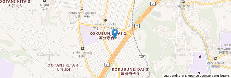 Mapa de ubicacion de Kokubunjidai Culture Center en Japan, Kanagawa Prefecture, Ayase.