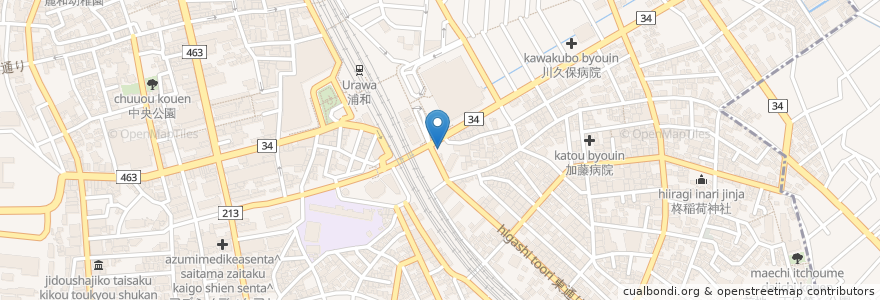 Mapa de ubicacion de ドラッグセイムス en Giappone, Prefettura Di Saitama, さいたま市, 浦和区.