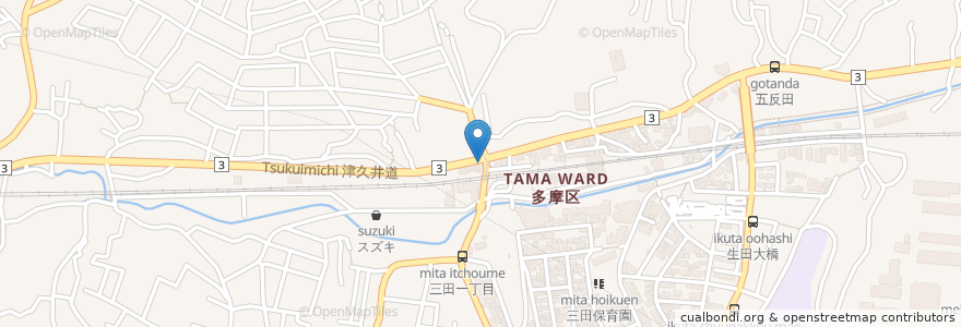 Mapa de ubicacion de すだち en 日本, 神奈川縣, 川崎市, 多摩区.