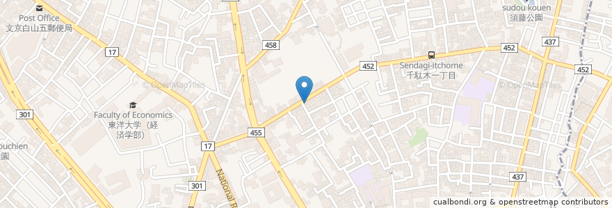 Mapa de ubicacion de さくら薬局 en اليابان, 東京都, 文京区.