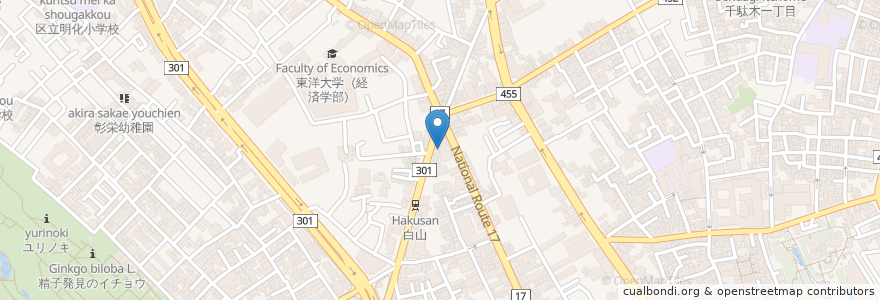 Mapa de ubicacion de 白山クリニック en 日本, 东京都/東京都, 文京区.