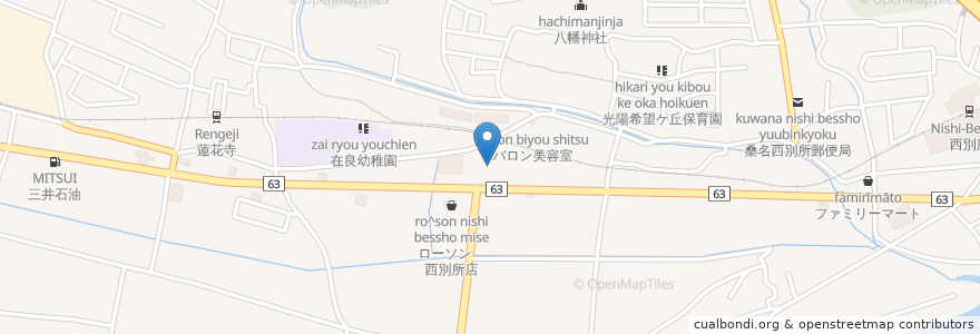 Mapa de ubicacion de アオキ en Japan, 三重県, 桑名市.