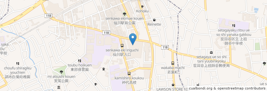 Mapa de ubicacion de はなまるうどん en Jepun, 東京都, 調布市.