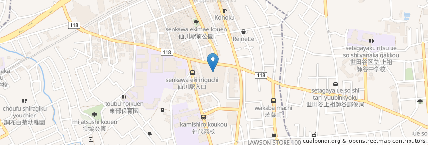 Mapa de ubicacion de リンガーハット en اليابان, 東京都, 調布市.