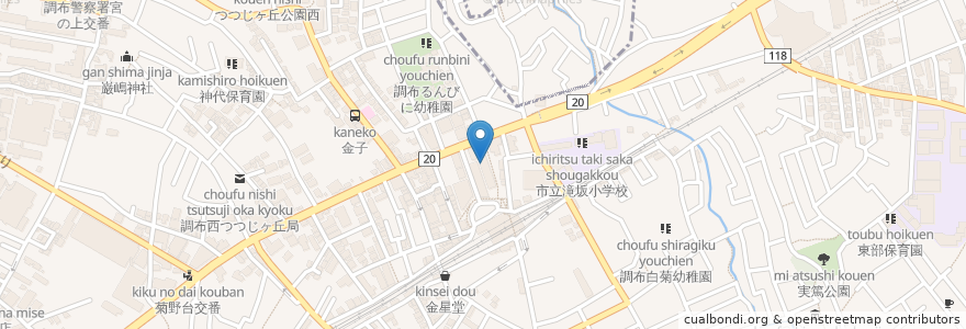 Mapa de ubicacion de ホルモン本舗昭和館 en Japan, Tokyo, Chofu.