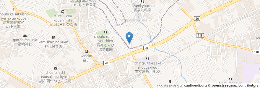 Mapa de ubicacion de ハナコマ en اليابان, 東京都, 調布市.
