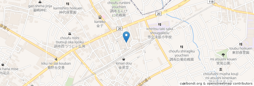 Mapa de ubicacion de 日高屋 en 일본, 도쿄도, 調布市.