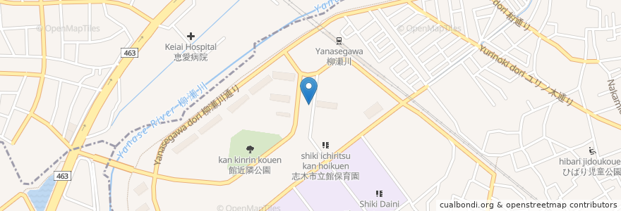 Mapa de ubicacion de くるまじ皮膚科 en Япония, Сайтама, 志木市.