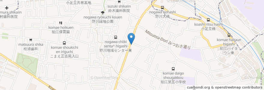 Mapa de ubicacion de こまつ歯科クリニック en 日本, 東京都, 狛江市.