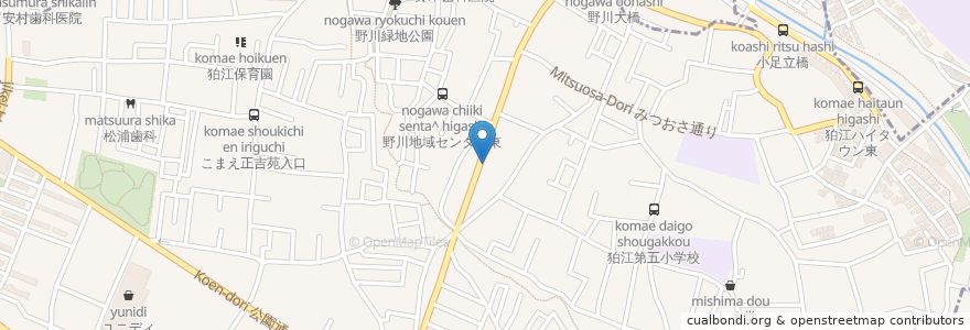 Mapa de ubicacion de サイゼリヤ en 日本, 東京都, 狛江市.