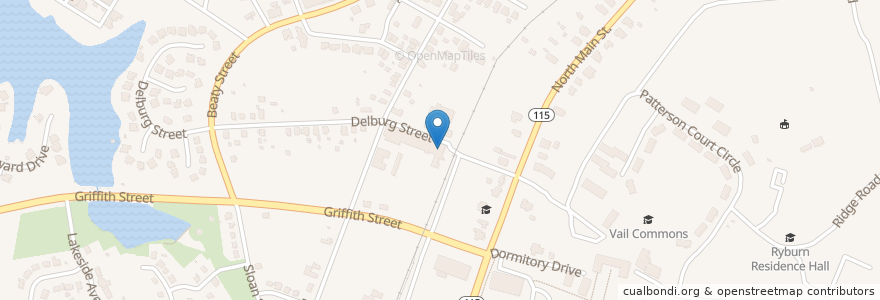 Mapa de ubicacion de Brickhouse Tavern en États-Unis D'Amérique, Caroline Du Nord, Mecklenburg County, Davidson.