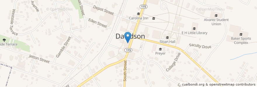 Mapa de ubicacion de Famous Toastery en Vereinigte Staaten Von Amerika, Nord-Carolina, Mecklenburg County, Davidson.