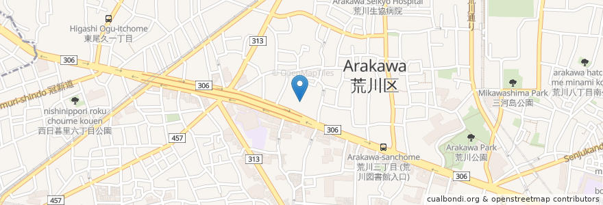 Mapa de ubicacion de 観音寺 en Japón, Tokio.