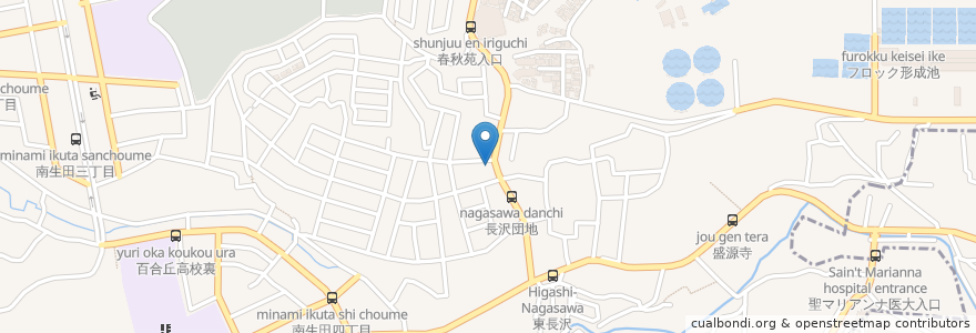 Mapa de ubicacion de さくら歯科クリニック en Japonya, 神奈川県, 川崎市, 多摩区.