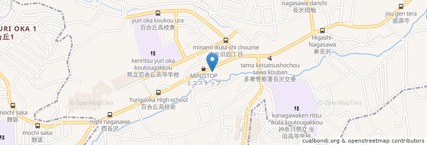 Mapa de ubicacion de フジ薬局 en 일본, 가나가와현, 川崎市, 多摩区.