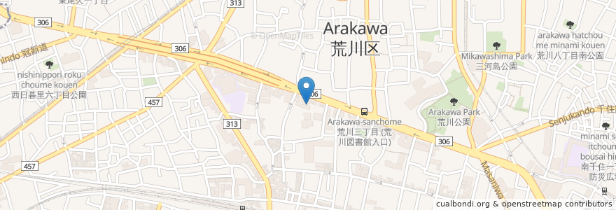 Mapa de ubicacion de 法界寺 en 日本, 東京都.