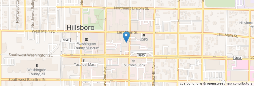 Mapa de ubicacion de Chaat Cafe en Stati Uniti D'America, Oregon, Washington County, Hillsboro.