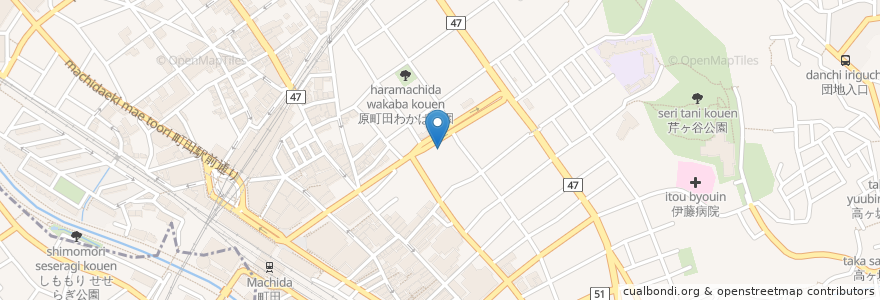 Mapa de ubicacion de 多摩信用金庫 en Japón, Tokio, Machida.