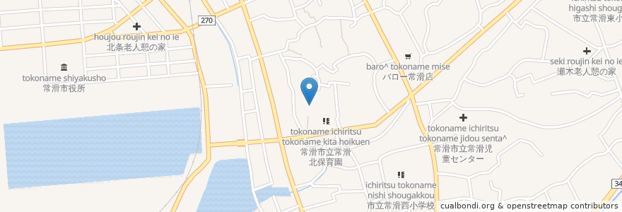 Mapa de ubicacion de 神明社 en Japonya, 愛知県, 常滑市.