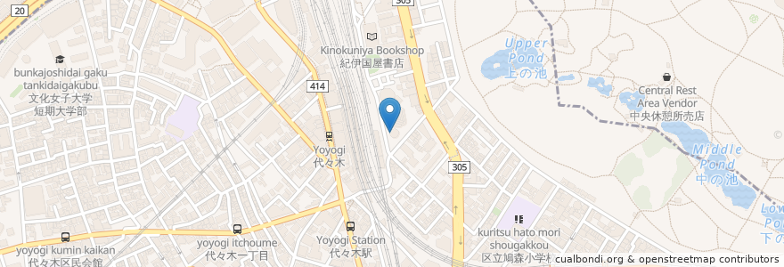 Mapa de ubicacion de やよい軒 en 日本, 東京都, 新宿区, 渋谷区.