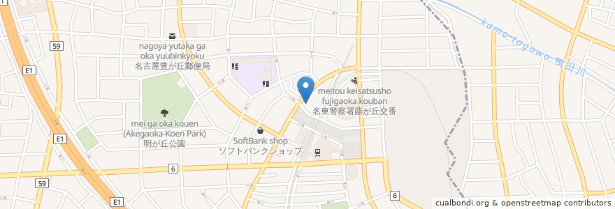 Mapa de ubicacion de 百五銀行 en Jepun, 愛知県, 長久手市, 名東区.