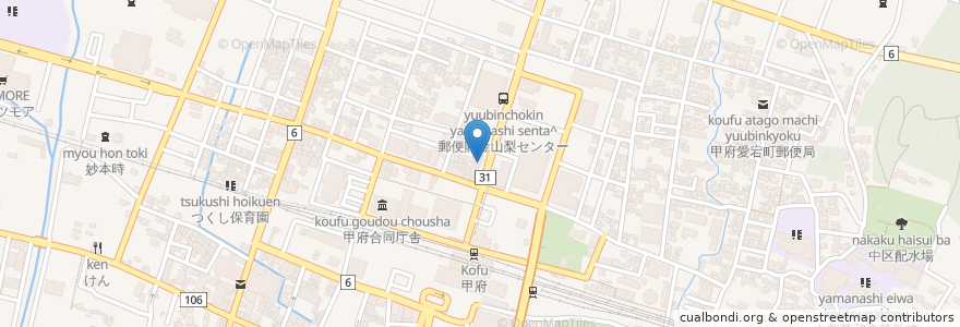 Mapa de ubicacion de ニューマハール en Japan, Präfektur Yamanashi, 甲府市.