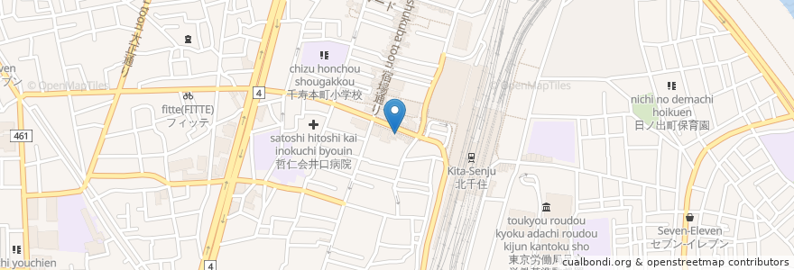 Mapa de ubicacion de 大江戸寿司 en Japonya, 東京都, 足立区.