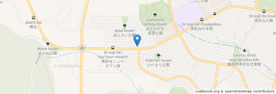 Mapa de ubicacion de みすぎ台動物病院 en Japan, Präfektur Saitama, 飯能市.
