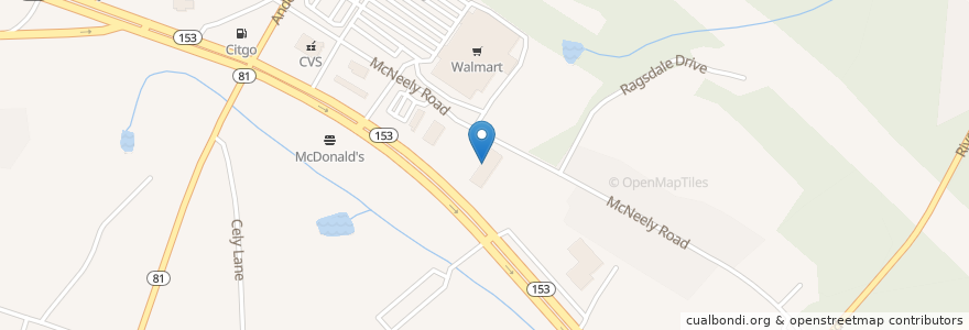 Mapa de ubicacion de Shane's Rib Shack en 미국, 사우스캐롤라이나, Anderson County, Powdersville.
