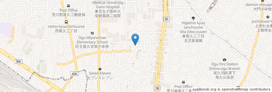Mapa de ubicacion de 瀧野川信用金庫 en 日本, 東京都.