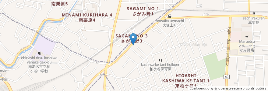 Mapa de ubicacion de フルゴスペル大和教会 en ژاپن, 神奈川県, 海老名市.