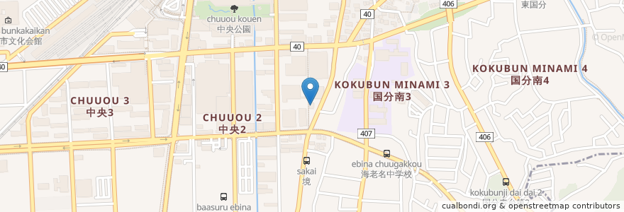 Mapa de ubicacion de 五十番 en اليابان, كاناغاوا, 海老名市.