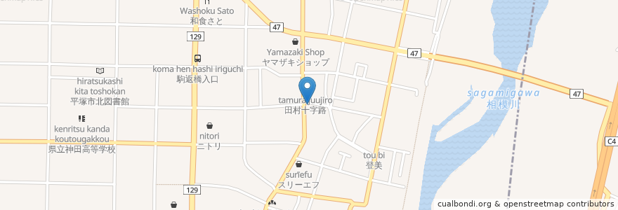 Mapa de ubicacion de PIZZA-LA en 일본, 가나가와현, 平塚市.