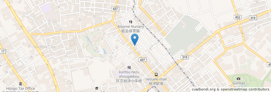 Mapa de ubicacion de 根津すずらん歯科 en Japan, 東京都, 文京区.