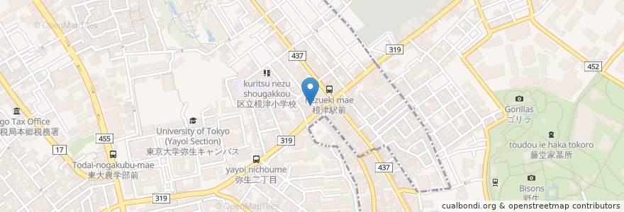 Mapa de ubicacion de 朋来学院 en Япония, Токио, Бункё.