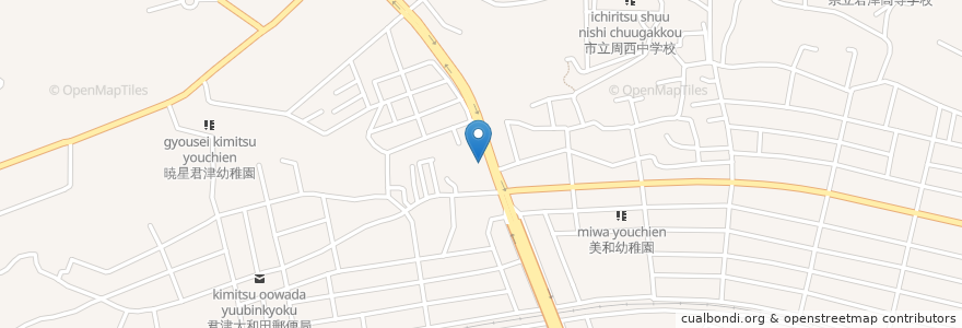 Mapa de ubicacion de バーミヤン 君津大和田店 en 日本, 千葉県, 君津市.