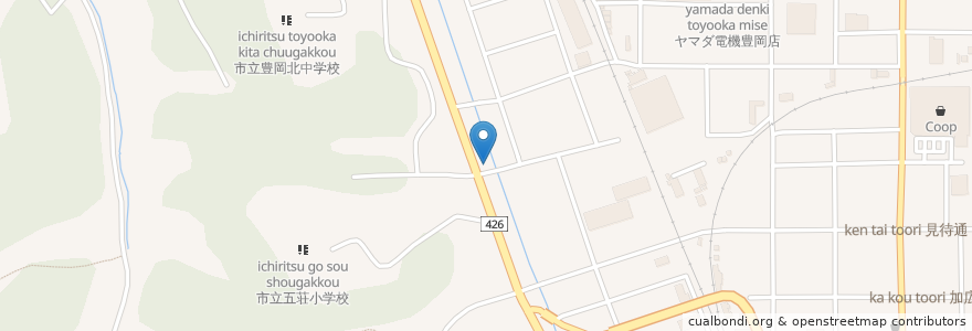Mapa de ubicacion de ひだまり en Япония, Хёго, 豊岡市.