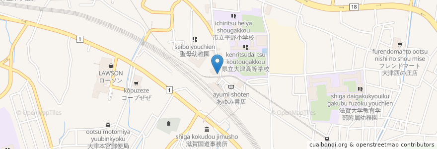 Mapa de ubicacion de 白木屋 en اليابان, شيغا, 大津市.