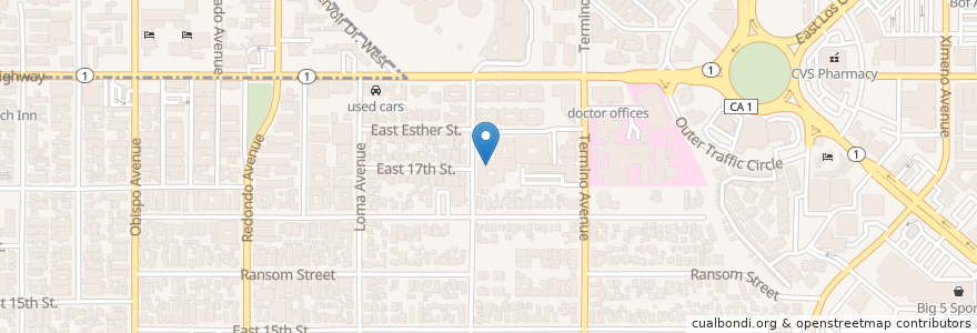 Mapa de ubicacion de Country Villa Belmont Heights Healthcare Center en Estados Unidos De América, California, Los Angeles County, Long Beach.