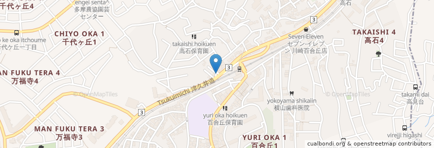 Mapa de ubicacion de みねや en 日本, 神奈川縣, 川崎市, 麻生区.